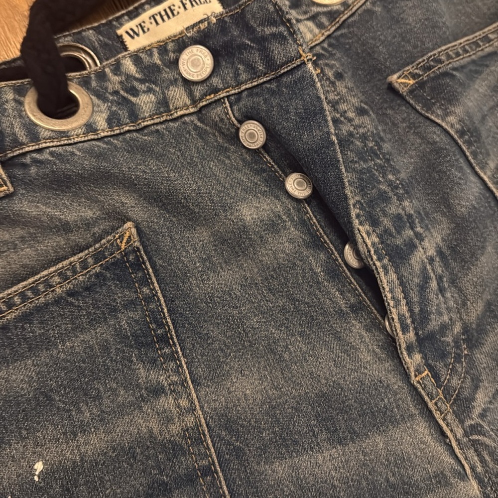 Free People “we the free” paint splatter barrel jeans size 28 - Picture 5 of 6